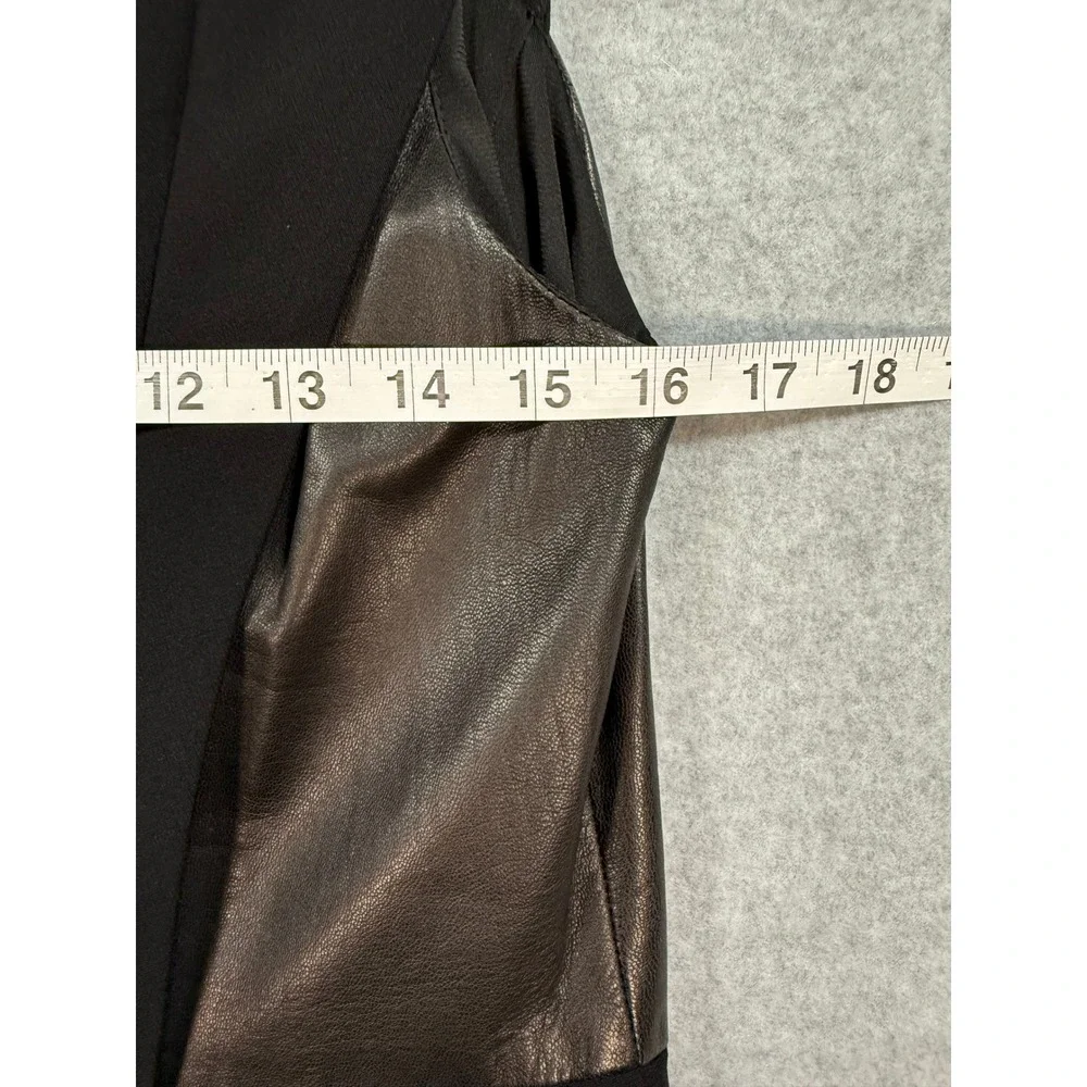 Rag & Bone Black Fit Flare Dress Lamb Leather Panels 8 USA Made Minimalist Chic - Picture 9 of 17